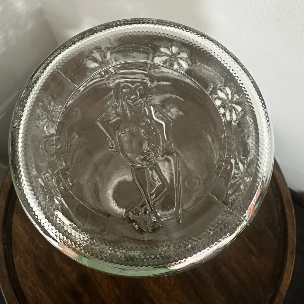 Vintage Planters Mr. Peanut Streamline Glass Jar - Sunburst Flower Pattern